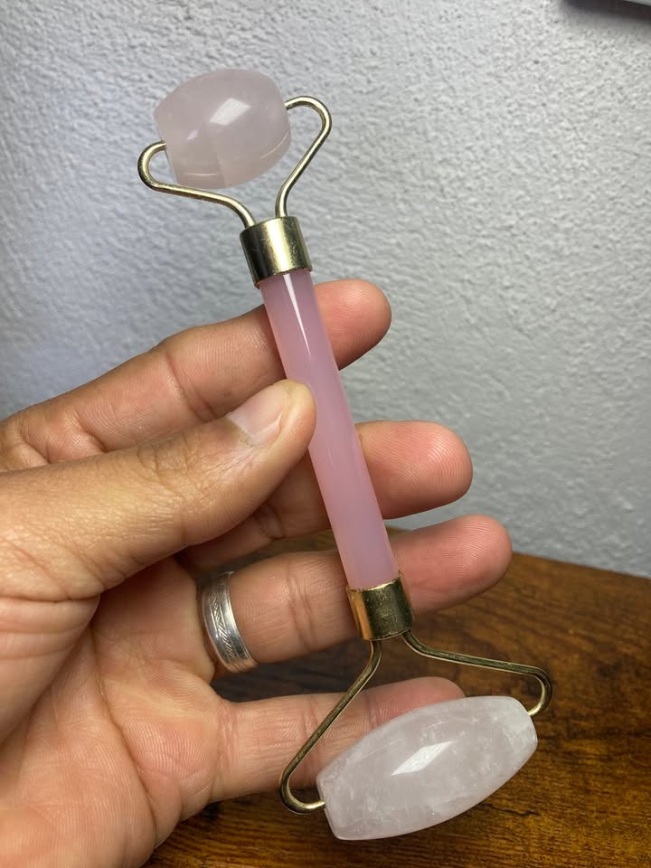 💗 Set Facial Cuarzo Rosa (Rodillo + Gua Sha) 💗