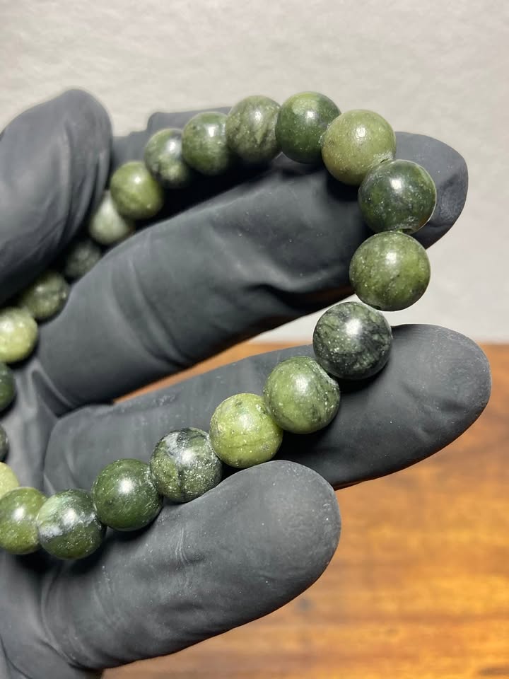 Pulsera Jade Nephrite 8mm (Hilo elástico)