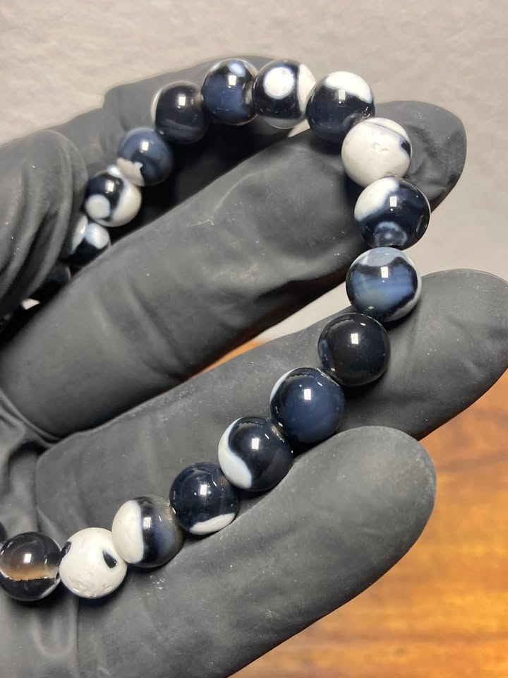 Pulsera Ágata Orca 8mm (Hilo elástico)