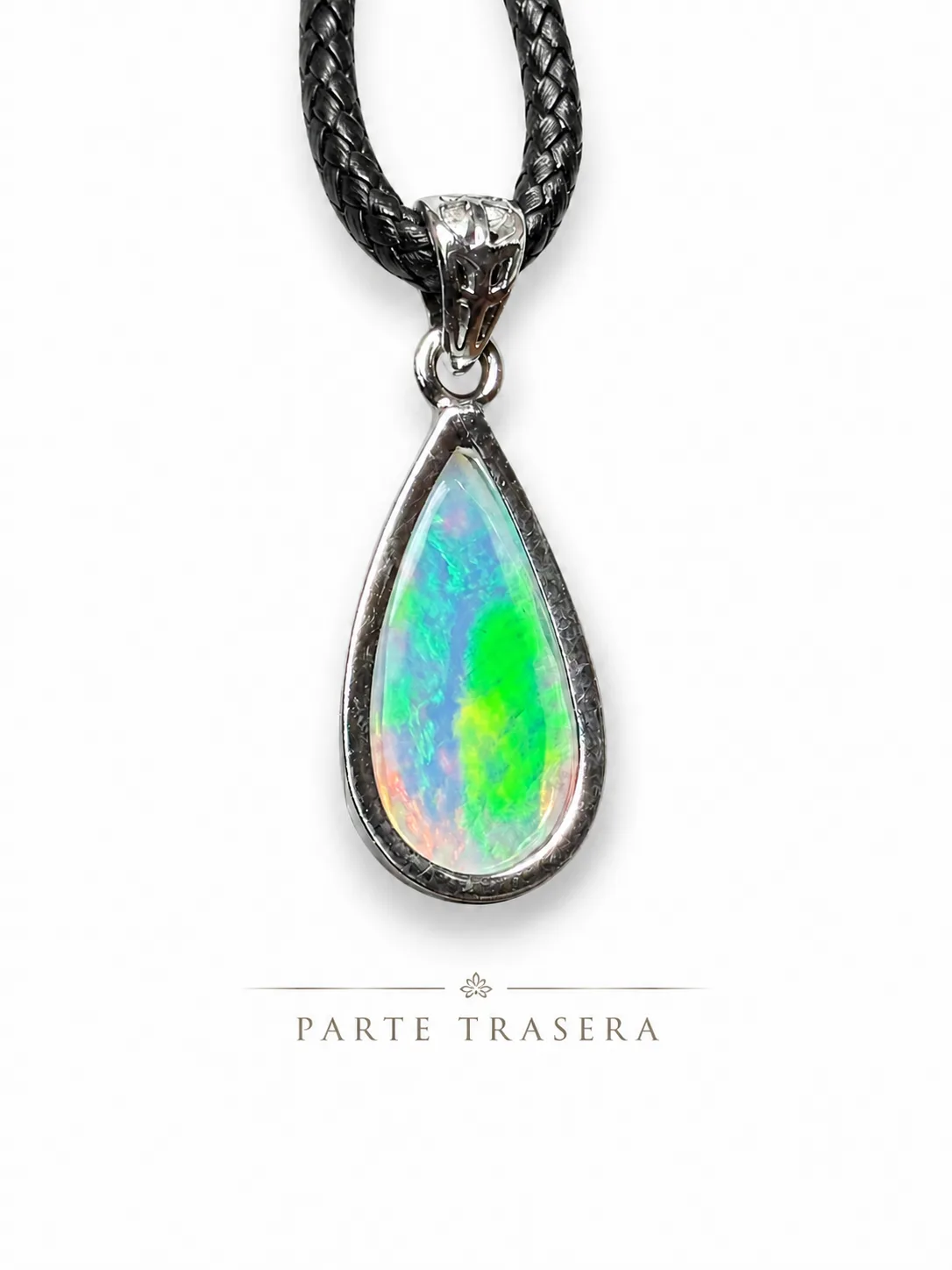 Dije de Ópalo Precioso Natural en Gota | Montado en Plata