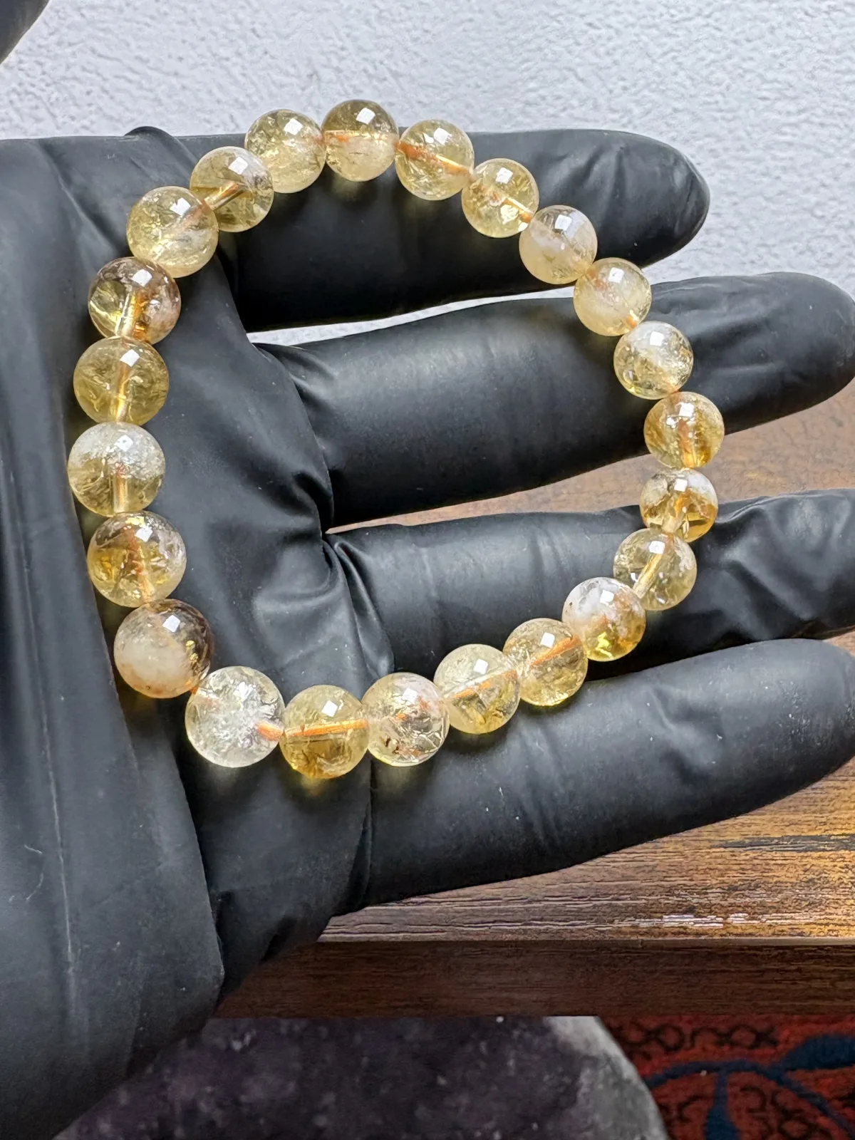 Pulsera de Citrino Natural 8 mm con Hilo Elástico | Piedra de la Prosperidad