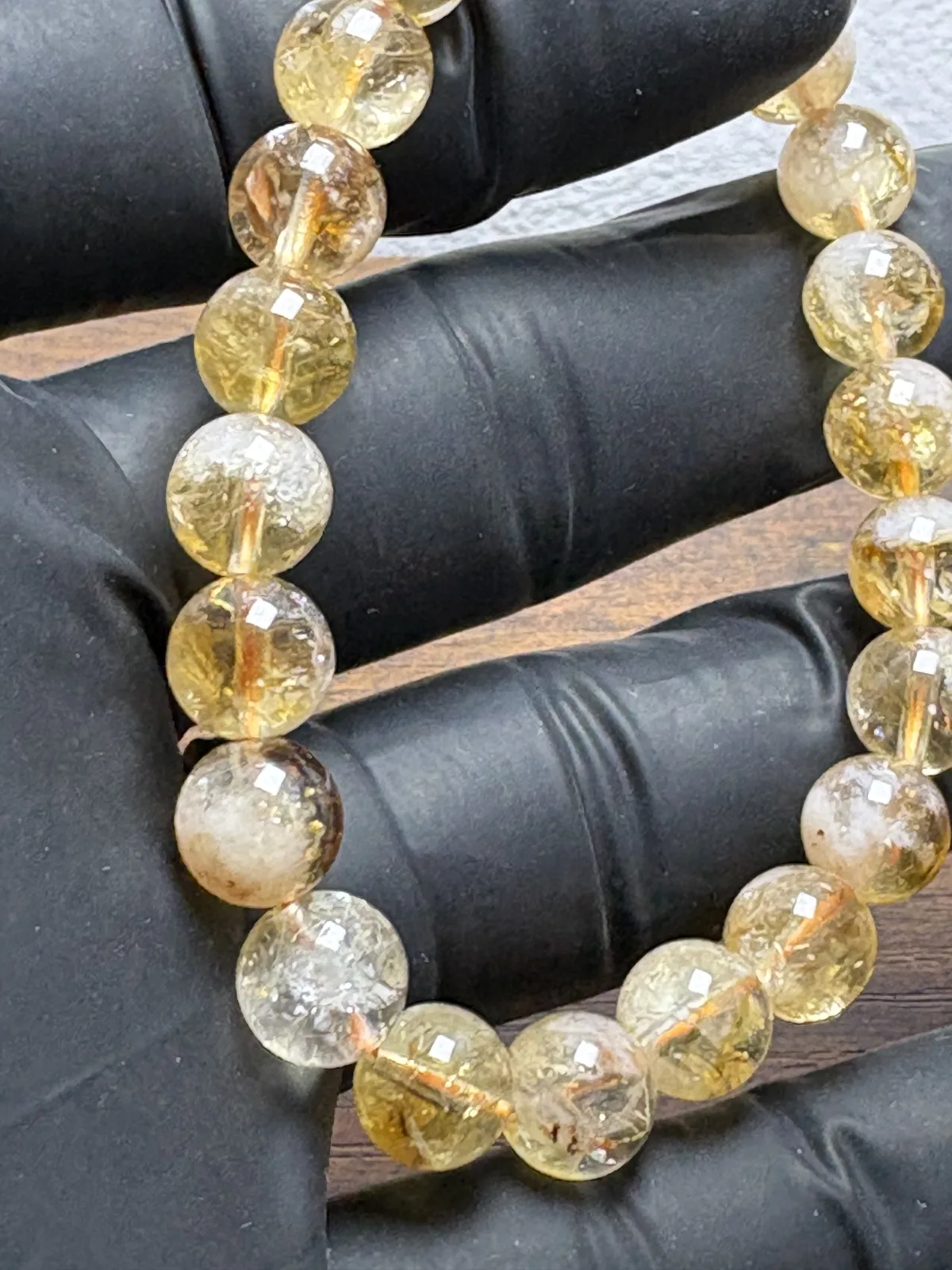 Pulsera de Citrino Natural 8 mm con Hilo Elástico | Piedra de la Prosperidad